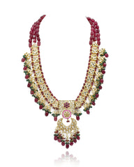 Miraya Polki Red Haar Set - The Pashm