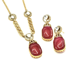 Julia Gemstone Pendant Set Red - The Pashm