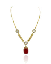 Julia Gemstone Pendant Set Red - The Pashm