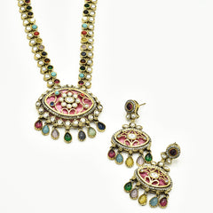 Amaira Polki Multicolor Pendant Set - The Pashm