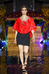 Zari Tilla Embroidery Pashmina Wool Shawl - Red - The Pashm