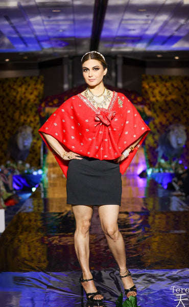 Zari Tilla Embroidery Pashmina Wool Shawl - Red - The Pashm