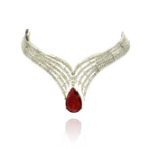 Anabia Ruby Red Pear-Cut Diamond Choker Set The Pashm