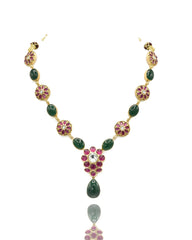 Arya Floral Stones Necklace - The pashm
