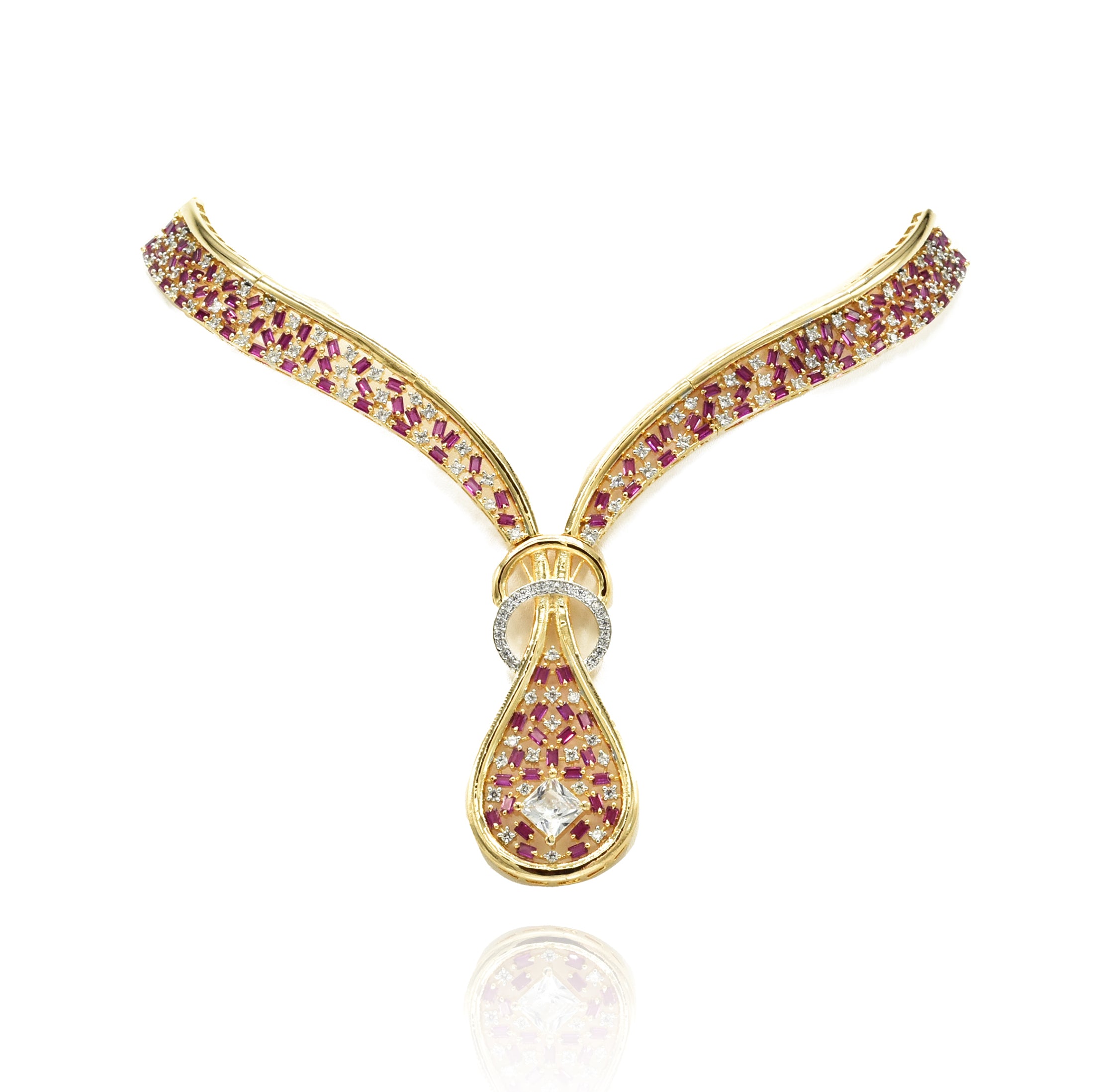 Raina American Diamond Knot Necklace - The Pashm