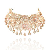 Shya Rose Gold Floral Bridal Choker Set - The pashm