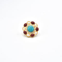 Chavvi Turquoise Stone Fusion Ring - The Pashm