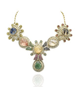 Adarsha Butterfly Garden Multicolor Statement Necklace Set