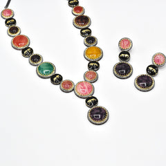 Maya Colored Stones Lion Necklace - The Pashm