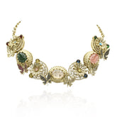 Maheen Butterfly Garden Multicolor Statement Necklace - The pashm
