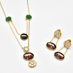 Tista Colored Stones Necklace Lion - The Pashm