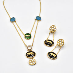 Tista Colored Stones Necklace Lion - The Pashm