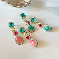 Vamika Multicolor Crystal Earrings - The Pashm