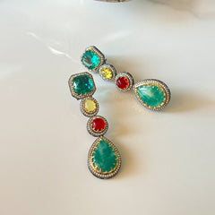 Vamika Multicolor Crystal Earrings - The Pashm