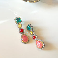 Vamika Multicolor Crystal Earrings - The Pashm