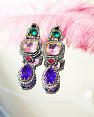 Eden Multicolor Stone Encrusted Earrings - The Pashm