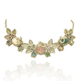 Verisha Gulnaar Blush Floral Stone Necklace - The Pashm