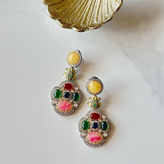 Mavish Multicolor Stone Frog Earrings - The Pashm