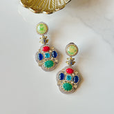 Mavish Multicolor Stone Frog Earrings - The Pashm