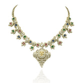 Mahveen Honey Glow Multicolor Crystal Necklace Set - The Pashm