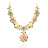 Agastiya Multicolor Cabochon Statement Necklace Set - The pashm