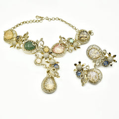 Pranali Garden Muse Multicolor Statement Necklace White - The Pashm