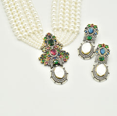 Parineetha Multicolor Studded Pearl Necklace