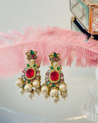 Zoey Multicolor Stones Studded Earrings - The Pashm