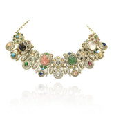 Meera Royal Treasure Multicolor Cabochon Necklace Set - The pashm
