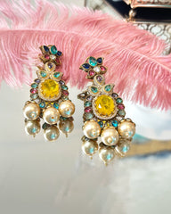 Zoey Multicolor Stones Studded Earrings - The Pashm