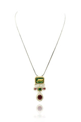 Maanvi Multicolor Pendant Set - The pashm