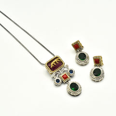 Maanvi Multicolor Pendant Set - The pashm