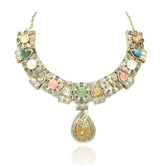 Amina Pastel Prism Statement Necklace Set - the pashm