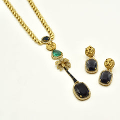 Regina Lion Palm Tree Pendant Necklace Green - The Pashm