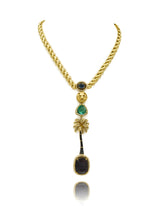 Regina Lion Palm Tree Pendant Necklace Green - The Pashm