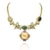 Pravya Golden Citrine Bloom Necklace Set - the pashm