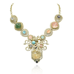 Raakhee Honey Garden Multicolor Statement Necklace Set - The pashm