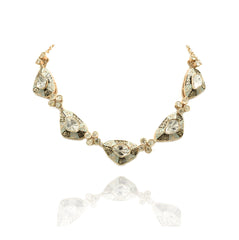Haman Moissanite Enamel Necklace Set