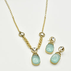 Julia Gemstone Pendant Set Blue - The Pashm