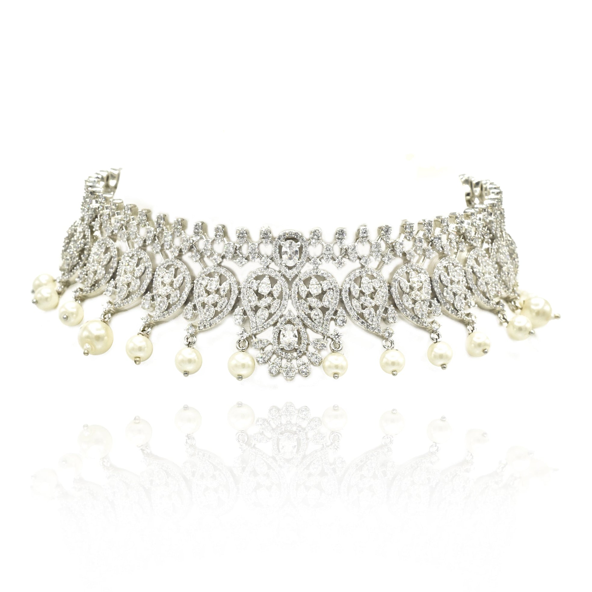 Zaeya Paisley Pearl Choker Set - The Pashm