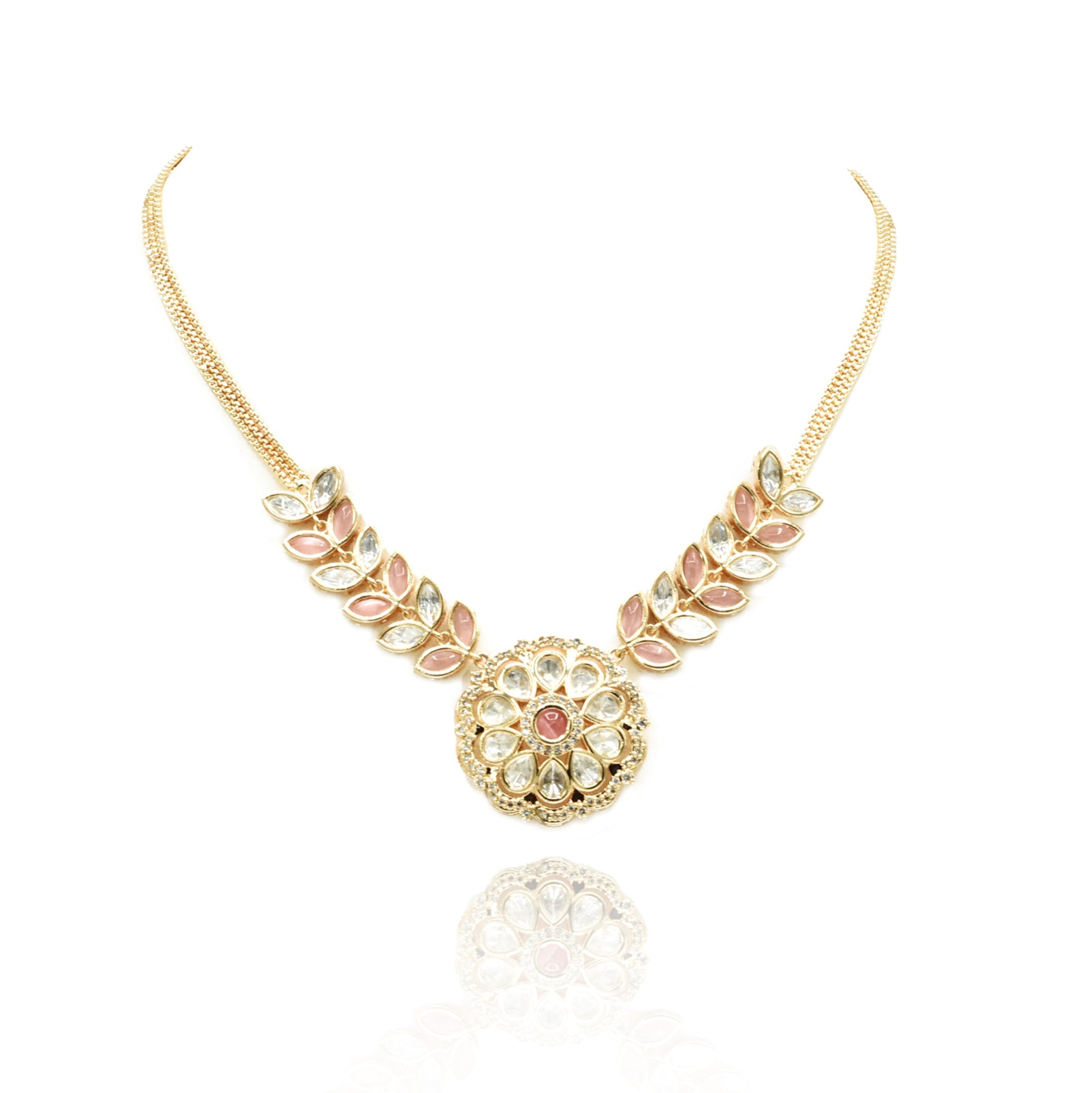 Amisha Polki Flower Pendant Set - The Pashm