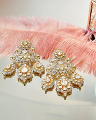 Ariana Polki Studded Chandelier Earrings - The Pashm