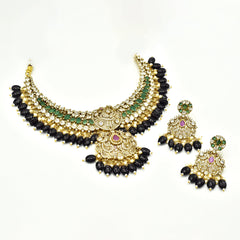 Jivya Encrusted Peacock Necklace Set - The Pashm