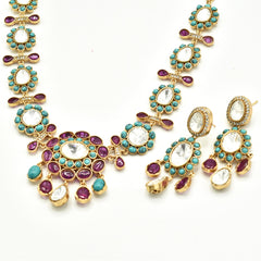 Eira Stone Encrusted Moissanite Pendant Set - The pashm