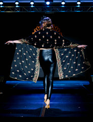 Black Embroidered Velvet Shawl - The Pashm