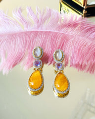 Kaveri Yellow Stone Earrings - The Pashm