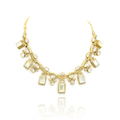 Aashvi White Stone Gold Necklace - The Pashm