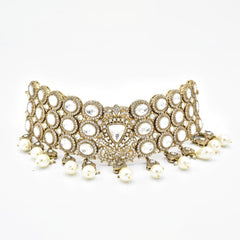 Vrinda Polki Studded Antique Choker - The Pashm
