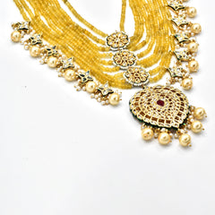 Nuzzhat Yellow Kundan Haar Set - The Pashm