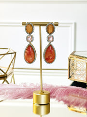 Kaveri Orange Stone Earrings